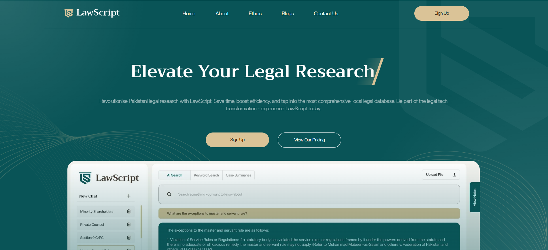 Lawscript Pakistan's First Lawwebsite
