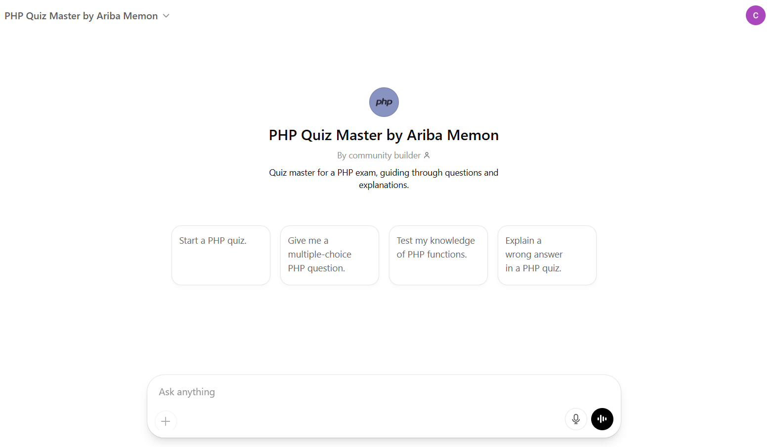PHP CUSTOM GPT 