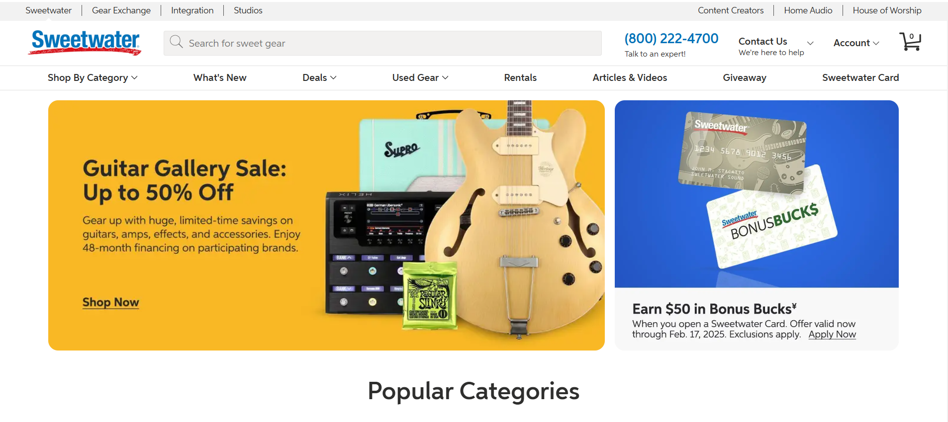 Sweetwater E-commerce store